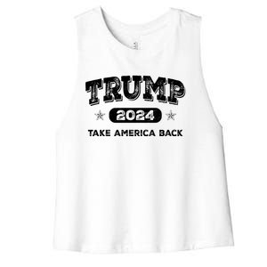 Take America Back American Flag Trump 2024 Funny Gift Women's Racerback Cropped Tank