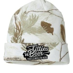 Titties And Beer Why Im Here Funny Beer Lover Adult Kati Licensed 12" Camo Beanie