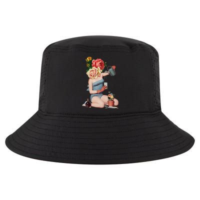 Take a Break Flower Girl Surreal Collage Weird Art Vintage Cool Comfort Performance Bucket Hat