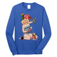 Take a Break Flower Girl Surreal Collage Weird Art Vintage Long Sleeve Shirt