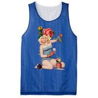 Take a Break Flower Girl Surreal Collage Weird Art Vintage Mesh Reversible Basketball Jersey Tank