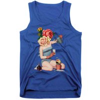 Take a Break Flower Girl Surreal Collage Weird Art Vintage Tank Top