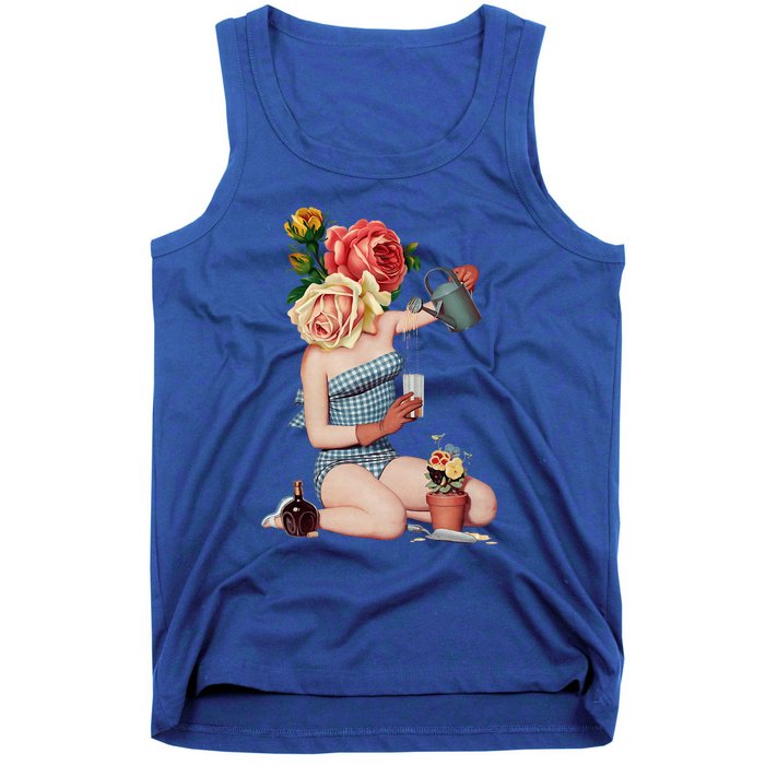 Take a Break Flower Girl Surreal Collage Weird Art Vintage Tank Top