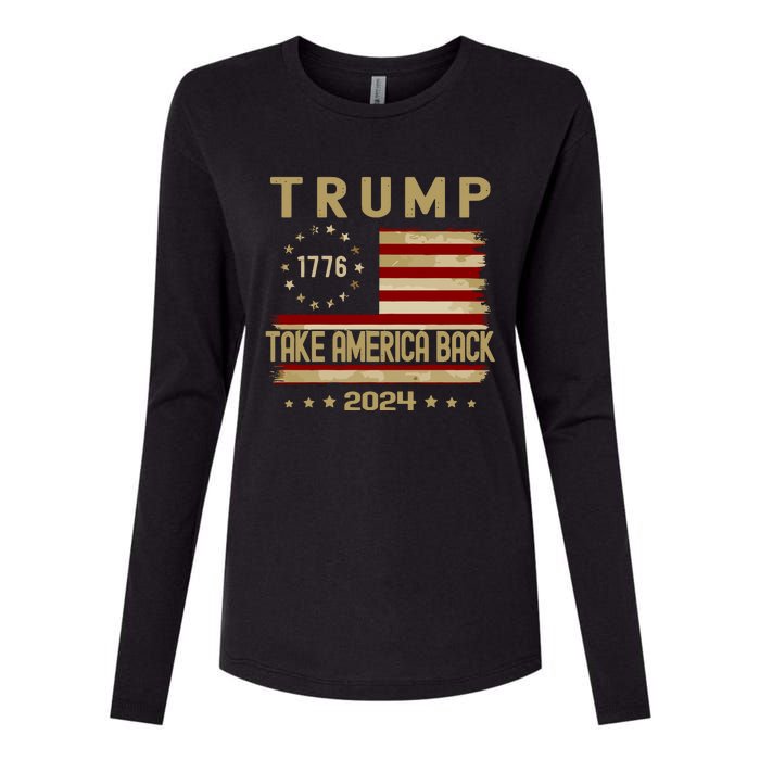 Take America Back Trump 2024 Womens Cotton Relaxed Long Sleeve T-Shirt