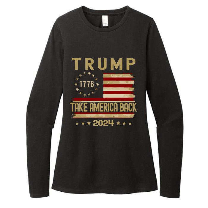 Take America Back Trump 2024 Womens CVC Long Sleeve Shirt