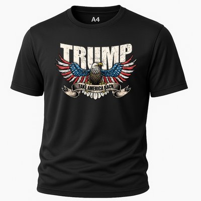 Take America Back Women Trump 2024 Flag Gift Cooling Performance Crew T-Shirt