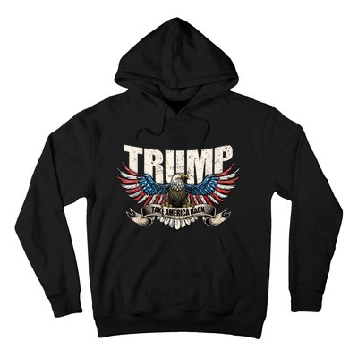 Take America Back Women Trump 2024 Flag Gift Hoodie