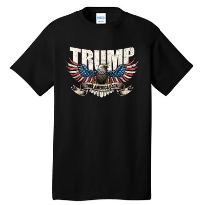 Take America Back Women Trump 2024 Flag Gift Tall T-Shirt