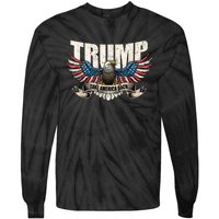 Take America Back Women Trump 2024 Flag Gift Tie-Dye Long Sleeve Shirt