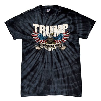 Take America Back Women Trump 2024 Flag Gift Tie-Dye T-Shirt