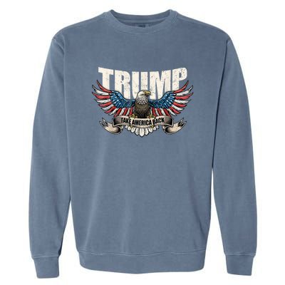 Take America Back Women Trump 2024 Flag Gift Garment-Dyed Sweatshirt