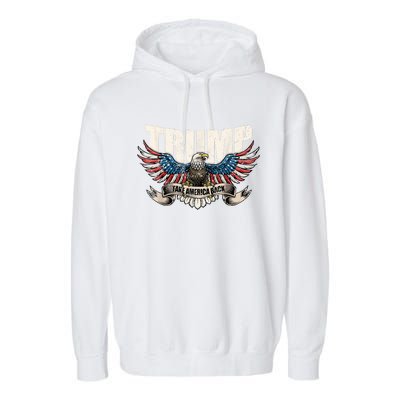 Take America Back Women Trump 2024 Flag Gift Garment-Dyed Fleece Hoodie