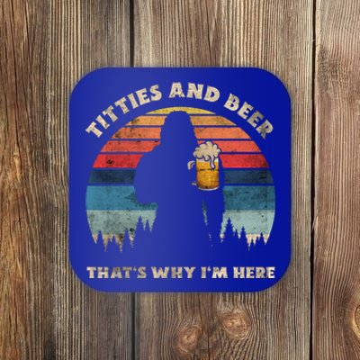 Titties And Beer That’s Why Im Here Oktoberfest Funny Ape Great Gift Coaster