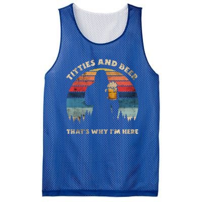 Titties And Beer That’s Why Im Here Oktoberfest Funny Ape Great Gift Mesh Reversible Basketball Jersey Tank