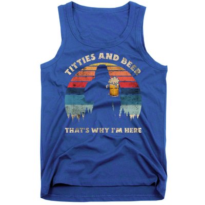 Titties And Beer That’s Why Im Here Oktoberfest Funny Ape Great Gift Tank Top