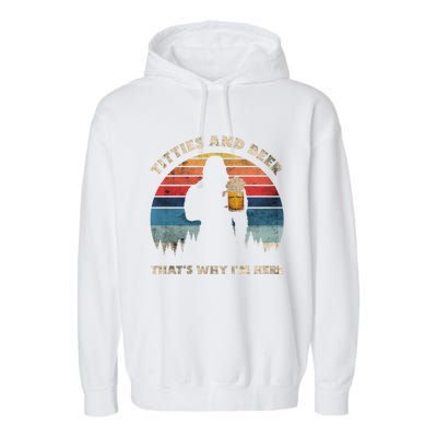 Titties And Beer That’s Why Im Here Oktoberfest Funny Ape Great Gift Garment-Dyed Fleece Hoodie