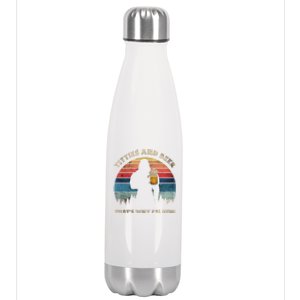 Titties And Beer That’s Why Im Here Oktoberfest Funny Ape Great Gift Stainless Steel Insulated Water Bottle