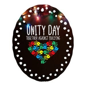 Together Against Bullying Unity Day Orange Anti Bully Ceramic Oval Ornament