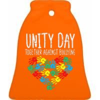 Together Against Bullying Unity Day Orange Anti Bully Ceramic Bell Ornament