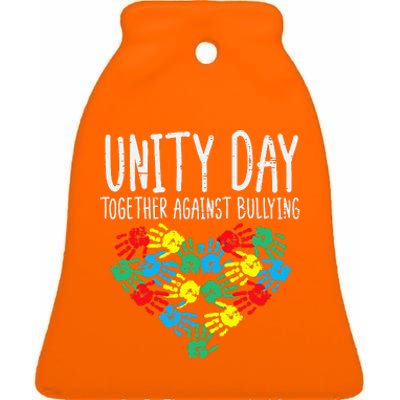 Together Against Bullying Unity Day Orange Anti Bully Ceramic Bell Ornament