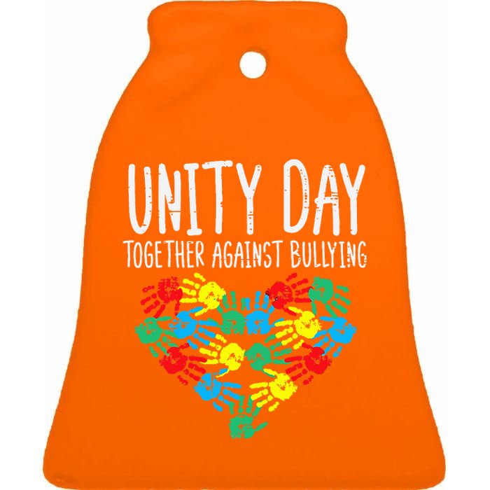 Together Against Bullying Unity Day Orange Anti Bully Ceramic Bell Ornament