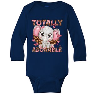 Totally Adorable Baby Girl Cute Elephant Baby Long Sleeve Bodysuit