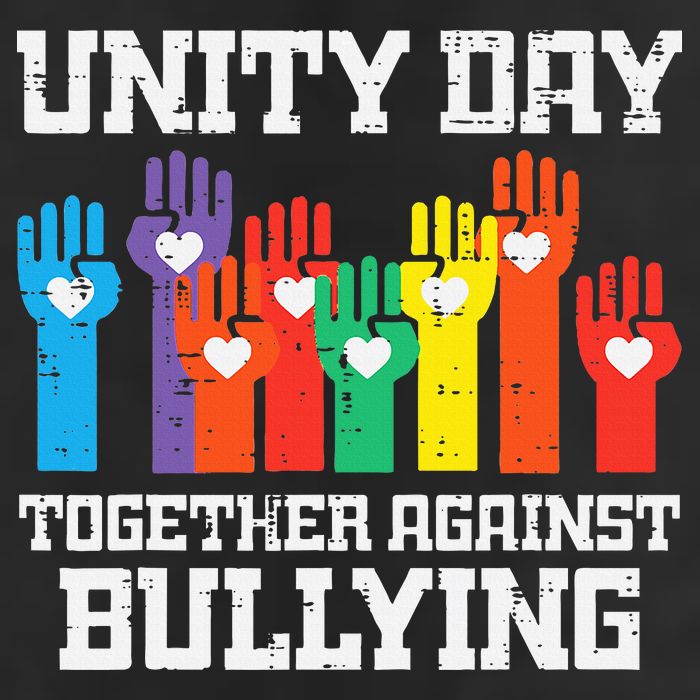 Together Against Bullying Orange Anti Bully Unity Day Garment-Dyed Fleece Hoodie