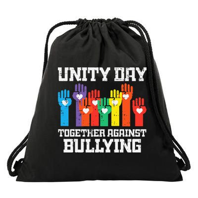 Together Against Bullying Orange Anti Bully Unity Day Drawstring Bag