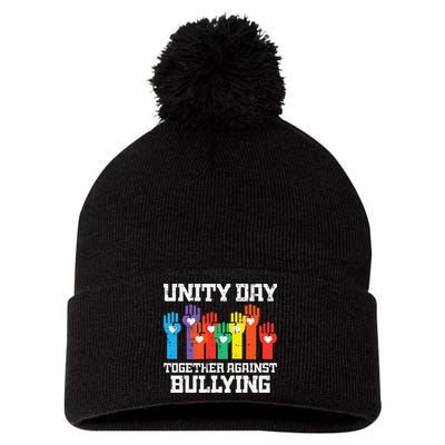 Together Against Bullying Orange Anti Bully Unity Day Pom Pom 12in Knit Beanie