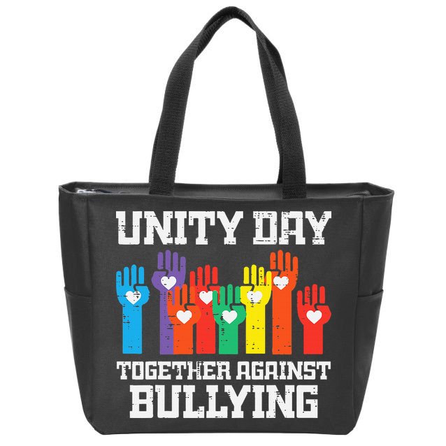 Together Against Bullying Orange Anti Bully Unity Day Zip Tote Bag