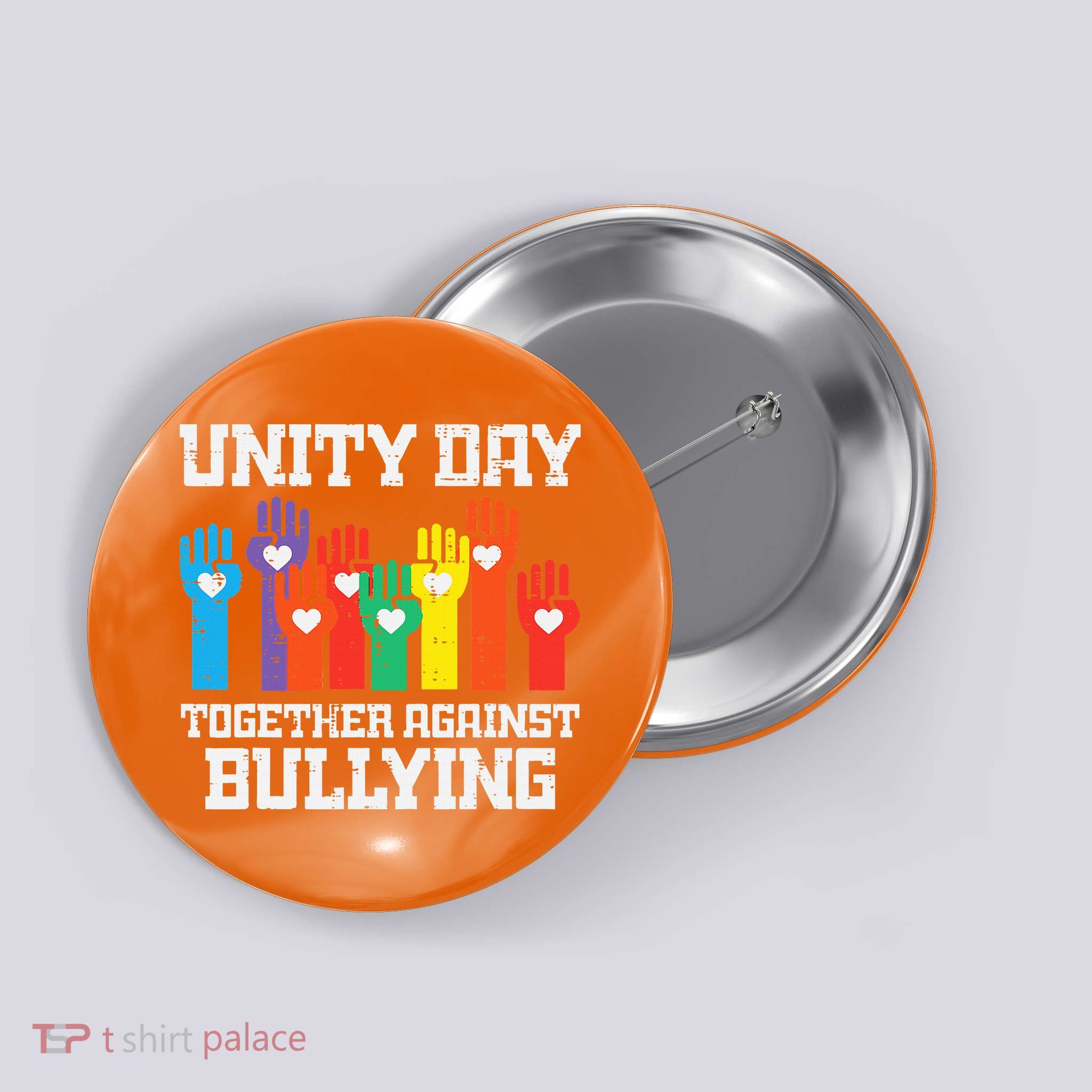 Together Against Bullying Orange Anti Bully Unity Day Button