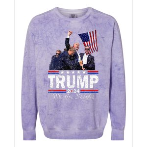 Trump Assasination Bloody Ear Bleeding Butler Pa Trump Colorblast Crewneck Sweatshirt