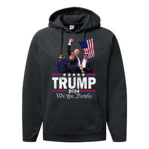 Trump Assasination Bloody Ear Bleeding Butler Pa Trump Performance Fleece Hoodie