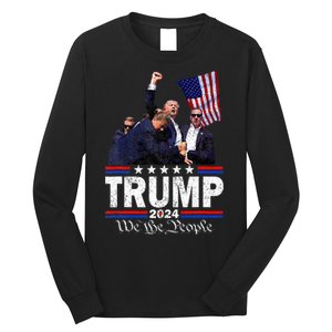 Trump Assasination Bloody Ear Bleeding Butler Pa Trump Long Sleeve Shirt