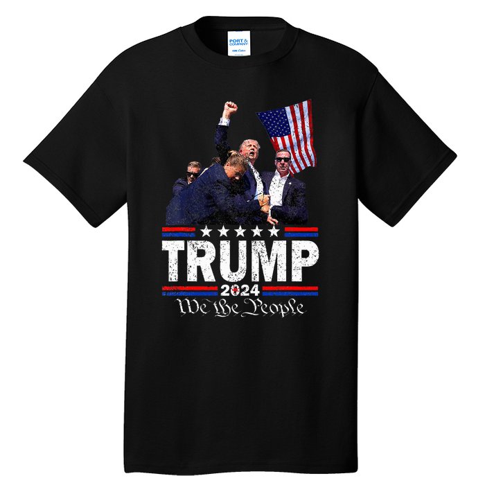 Trump Assasination Bloody Ear Bleeding Butler Pa Trump Tall T-Shirt