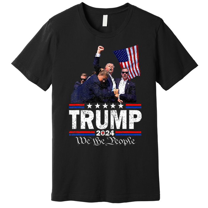 Trump Assasination Bloody Ear Bleeding Butler Pa Trump Premium T-Shirt