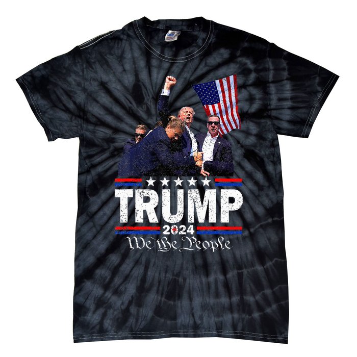 Trump Assasination Bloody Ear Bleeding Butler Pa Trump Tie-Dye T-Shirt