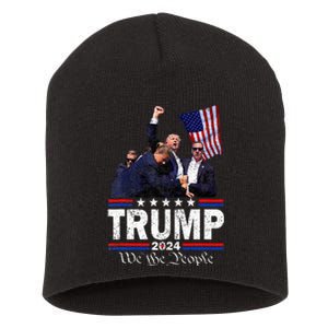 Trump Assasination Bloody Ear Bleeding Butler Pa Trump Short Acrylic Beanie