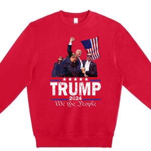 Trump Assasination Bloody Ear Bleeding Butler Pa Trump Premium Crewneck Sweatshirt