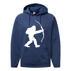 Traditional Archery Bigfoot Recurve Bow Lovers Performance Fleece Hoodie