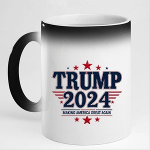 Take America Back American Flag Trump 2024gifts 11oz Black Color Changing Mug