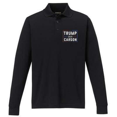 Trump And Ben Carson Vp Vice President 2024 Red Republicans Performance Long Sleeve Polo