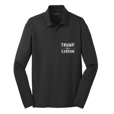 Trump And Ben Carson Vp Vice President 2024 Red Republicans Silk Touch Performance Long Sleeve Polo