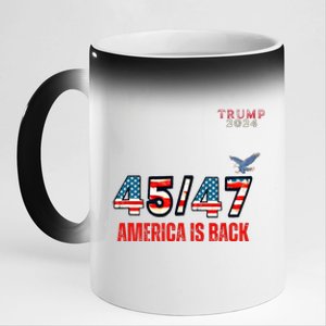 Take America Back American Flag Trump 2024 Women Gifts 11oz Black Color Changing Mug