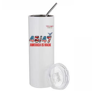 Take America Back American Flag Trump 2024 Women Gifts Stainless Steel Tumbler