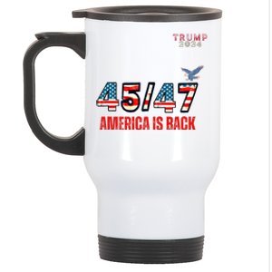 Take America Back American Flag Trump 2024 Women Gifts Stainless Steel Travel Mug