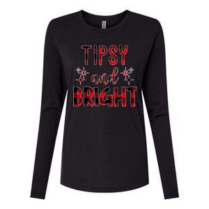 Tipsy And Bright Christmas Holiday Funny Womens Cotton Relaxed Long Sleeve T-Shirt