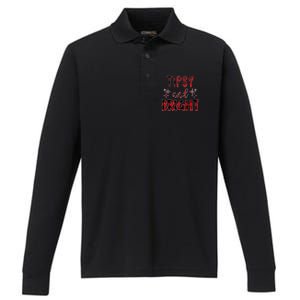 Tipsy And Bright Christmas Holiday Funny Performance Long Sleeve Polo