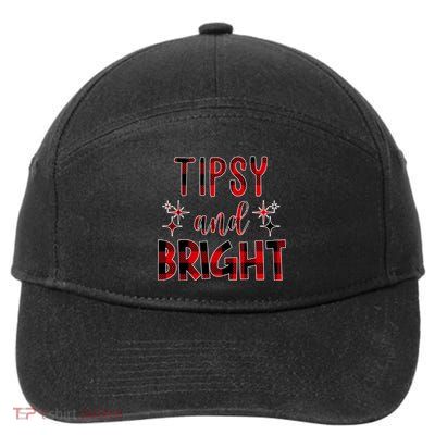 Tipsy And Bright Christmas Holiday Funny 7-Panel Snapback Hat