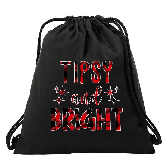 Tipsy And Bright Christmas Holiday Funny Drawstring Bag